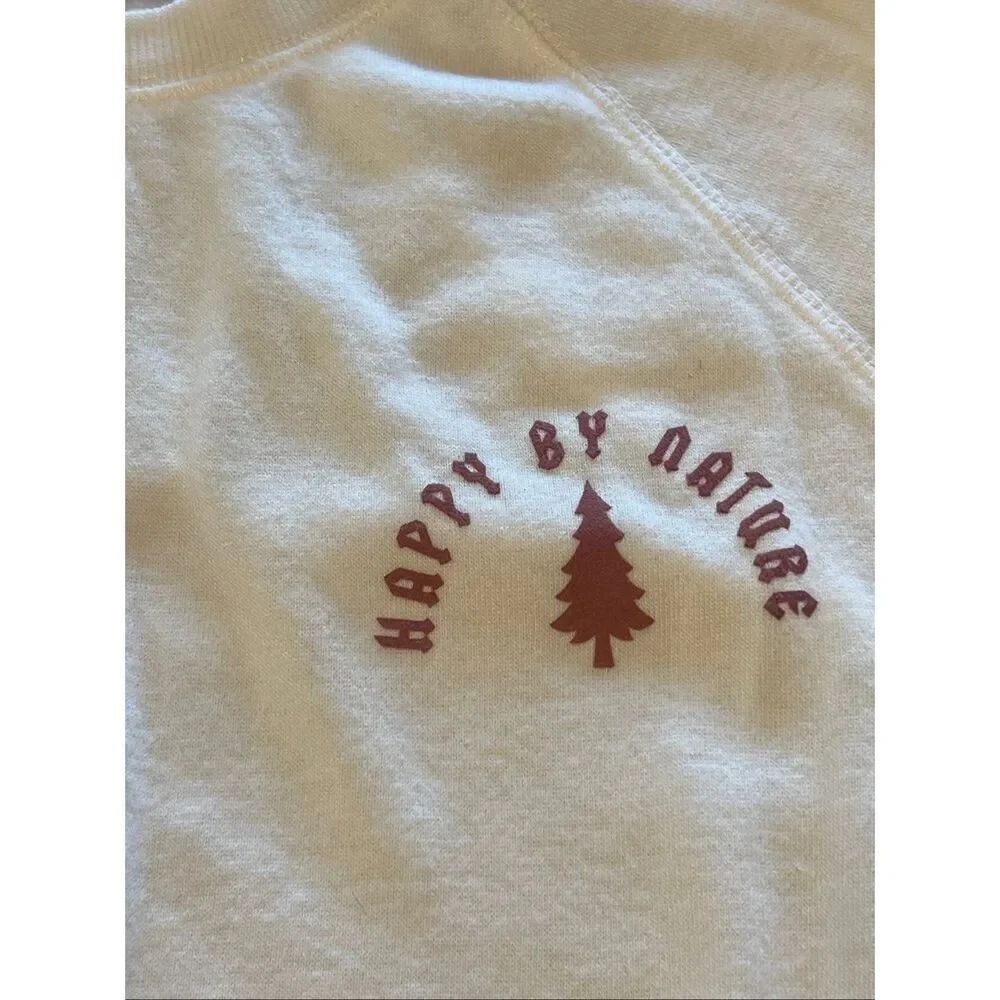 P.J. Salvage Women's Happy By Nature Long Sleeve Pullover Sweatshirt Ivory Small - Picture 3 of 5